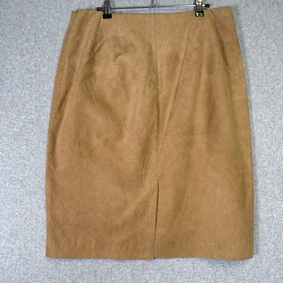 Chico’s Women’s Size 1.5, 32W, Camel Brown Side Slit A Line Mini Skirt - Picture 4 of 8